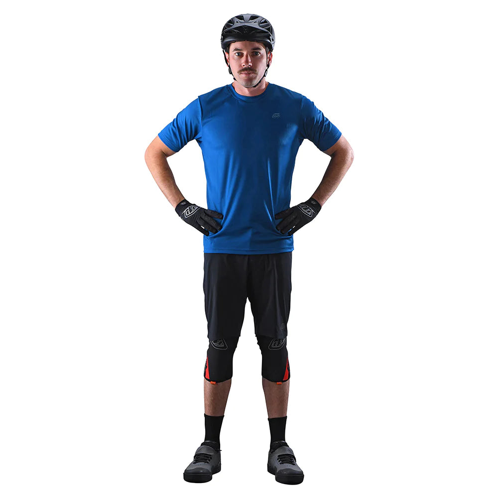 JERSEY FLOWLINE SS SOLID SLATE BLUE
